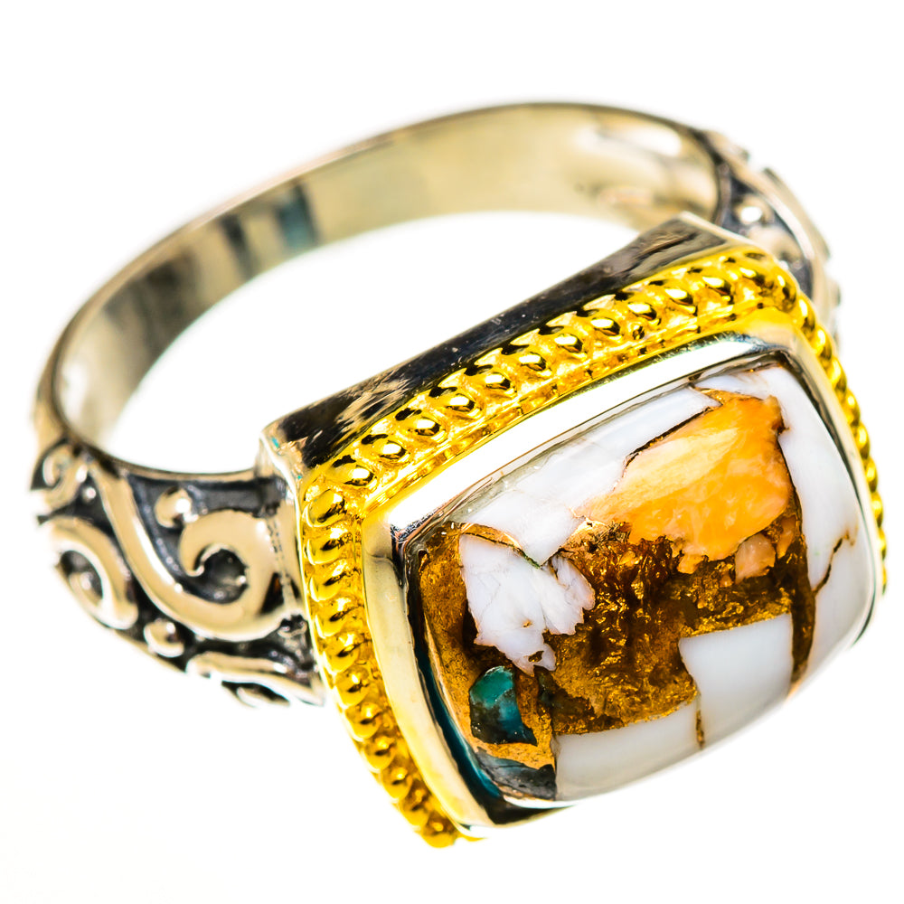 Spiny Oyster Turquoise Rings handcrafted by Anasilvercos - RING113785 - Photo 2