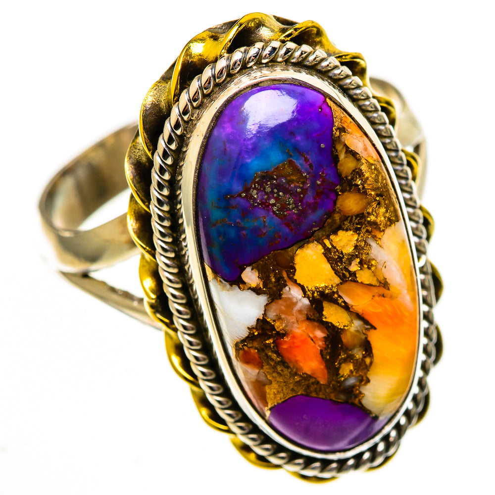 Spiny Oyster Turquoise Rings handcrafted by Anasilvercos - RING113861 - Photo 2