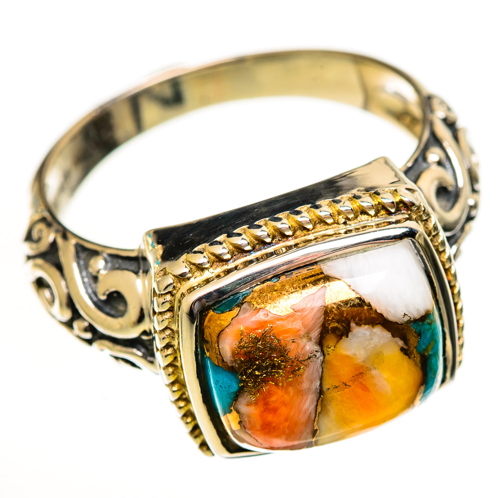 Spiny Oyster Turquoise Rings handcrafted by Anasilvercos - RING113950 - Photo 2