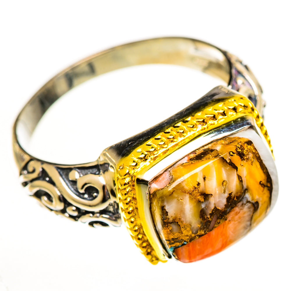 Orange Copper Composite Turquoise Rings handcrafted by Anasilvercos - RING113996 - Photo 2