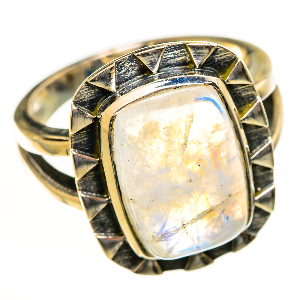 Rainbow Moonstone Rings handcrafted by Anasilvercos - RING114074 - Photo 2