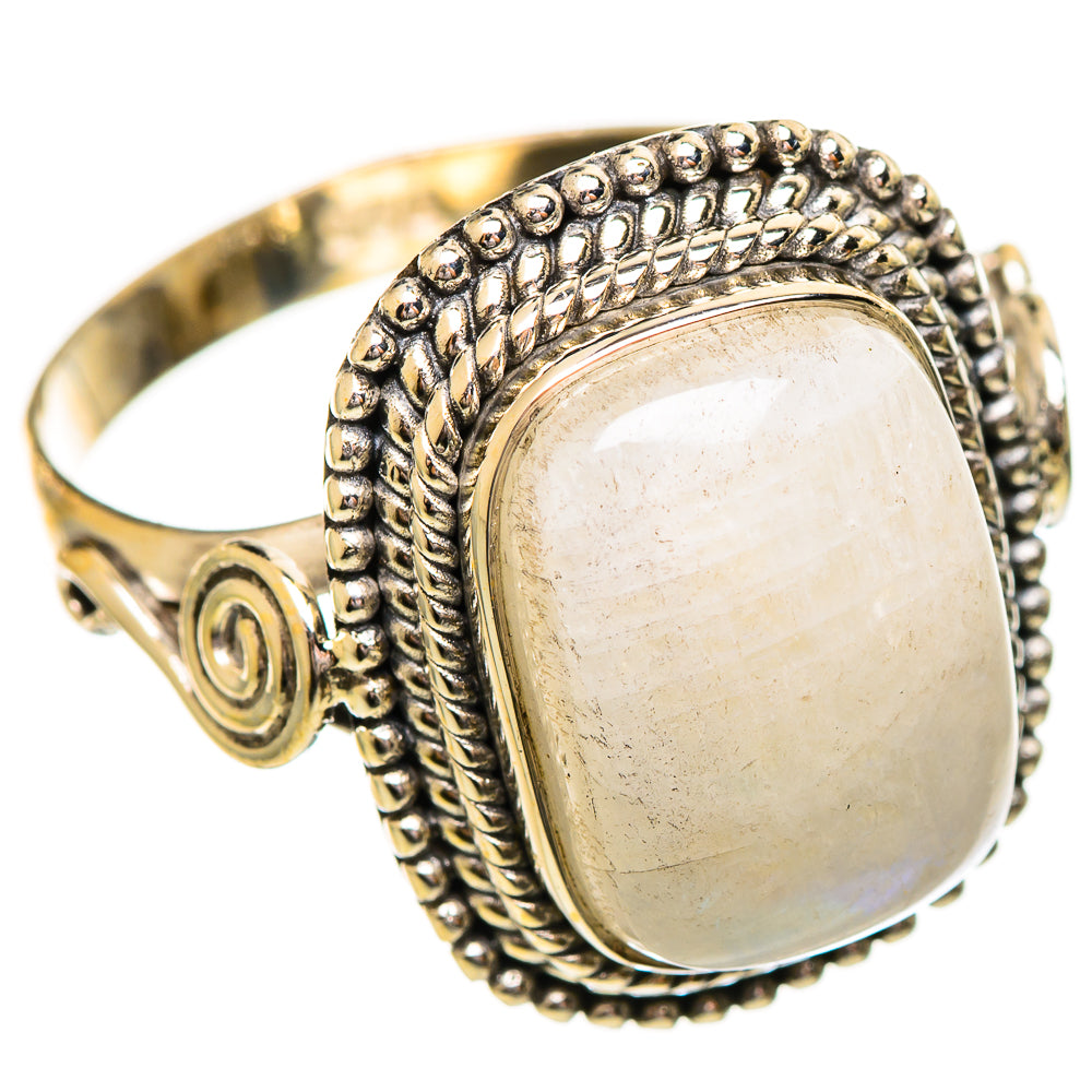Rainbow Moonstone Rings handcrafted by Anasilvercos - RING114124 - Photo 2