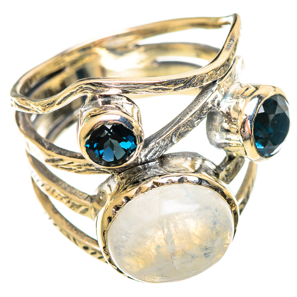 Rainbow Moonstone Rings handcrafted by Anasilvercos - RING114133 - Photo 2