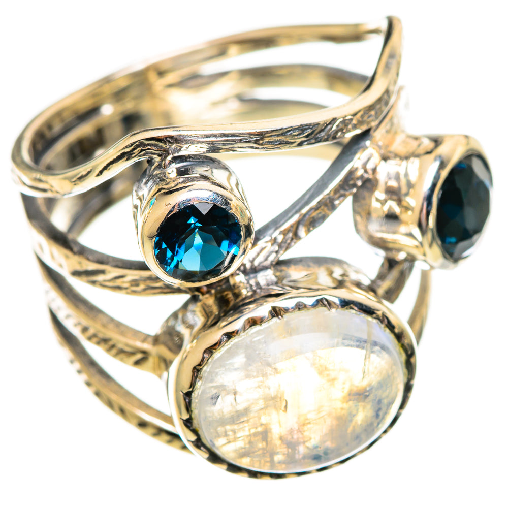 Rainbow Moonstone Rings handcrafted by Anasilvercos - RING114160 - Photo 2