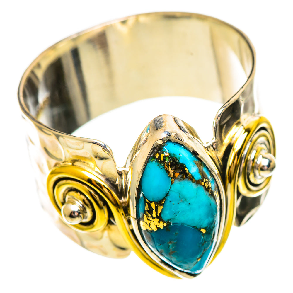 Blue Copper Composite Turquoise Rings handcrafted by Anasilvercos - RING114179 - Photo 2