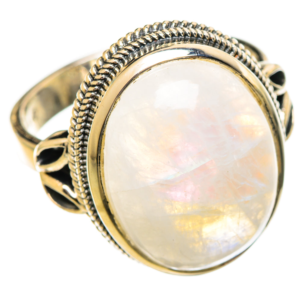 Rainbow Moonstone Rings handcrafted by Anasilvercos - RING114210 - Photo 2