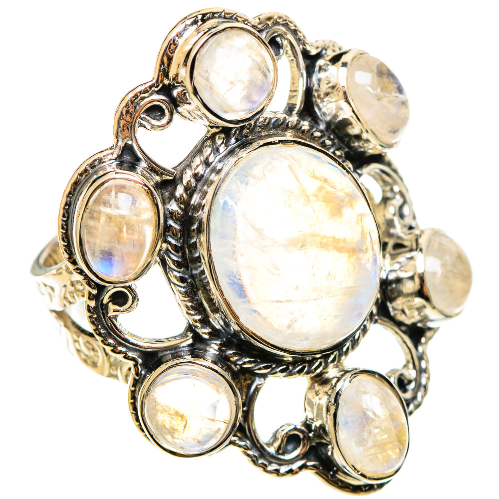 Rainbow Moonstone Rings handcrafted by Anasilvercos - RING114350 - Photo 2