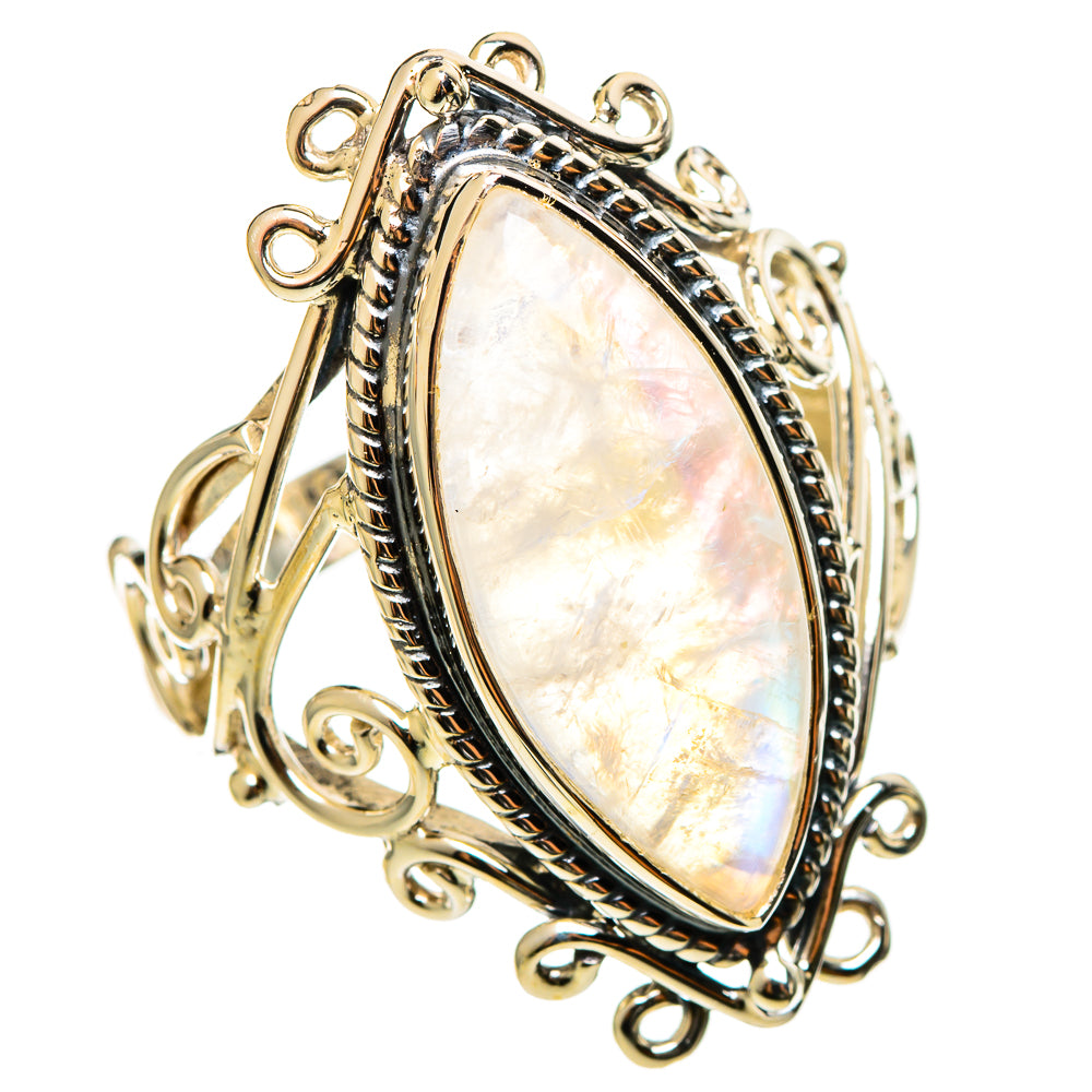 Rainbow Moonstone Rings handcrafted by Anasilvercos - RING114351 - Photo 2
