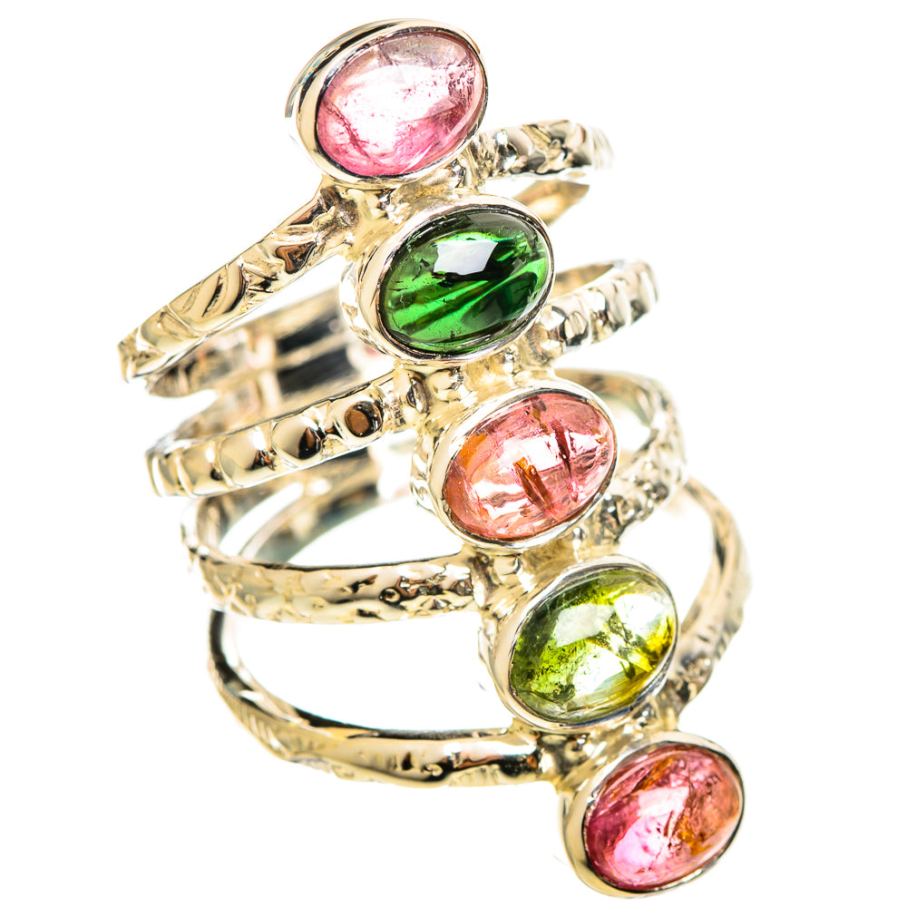 Pink Green Tourmaline Rings handcrafted by Anasilvercos - RING114354 - Photo 2
