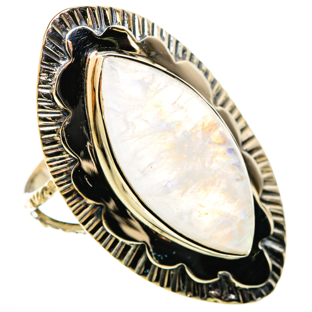 Rainbow Moonstone Rings handcrafted by Anasilvercos - RING114367 - Photo 2