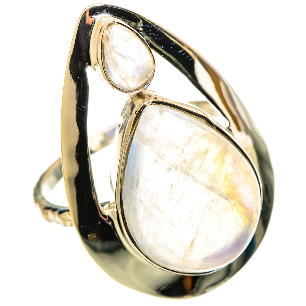 Rainbow Moonstone Rings handcrafted by Anasilvercos - RING114369 - Photo 2
