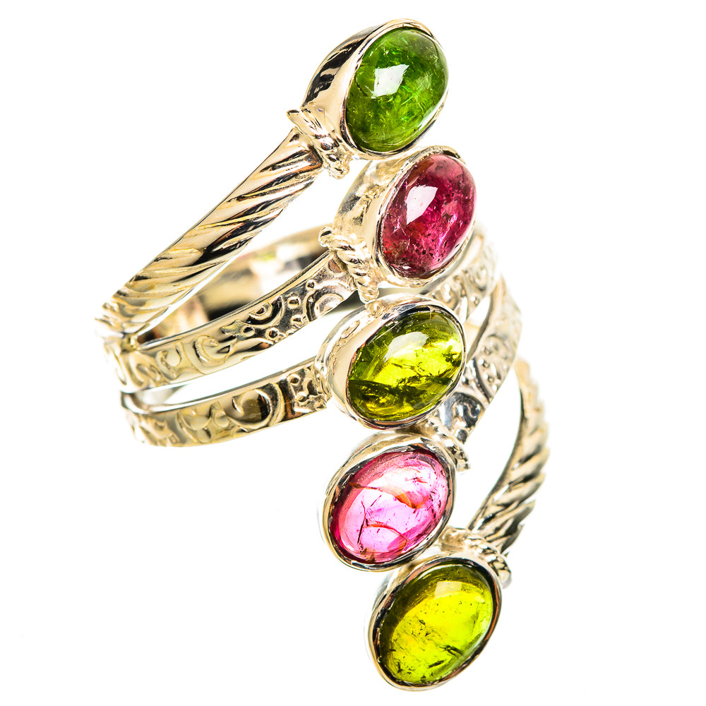 Pink Green Tourmaline Rings handcrafted by Anasilvercos - RING114371 - Photo 2