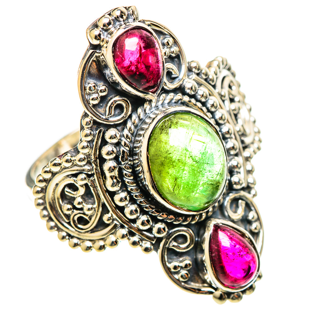 Pink Green Tourmaline Rings handcrafted by Anasilvercos - RING114372 - Photo 2