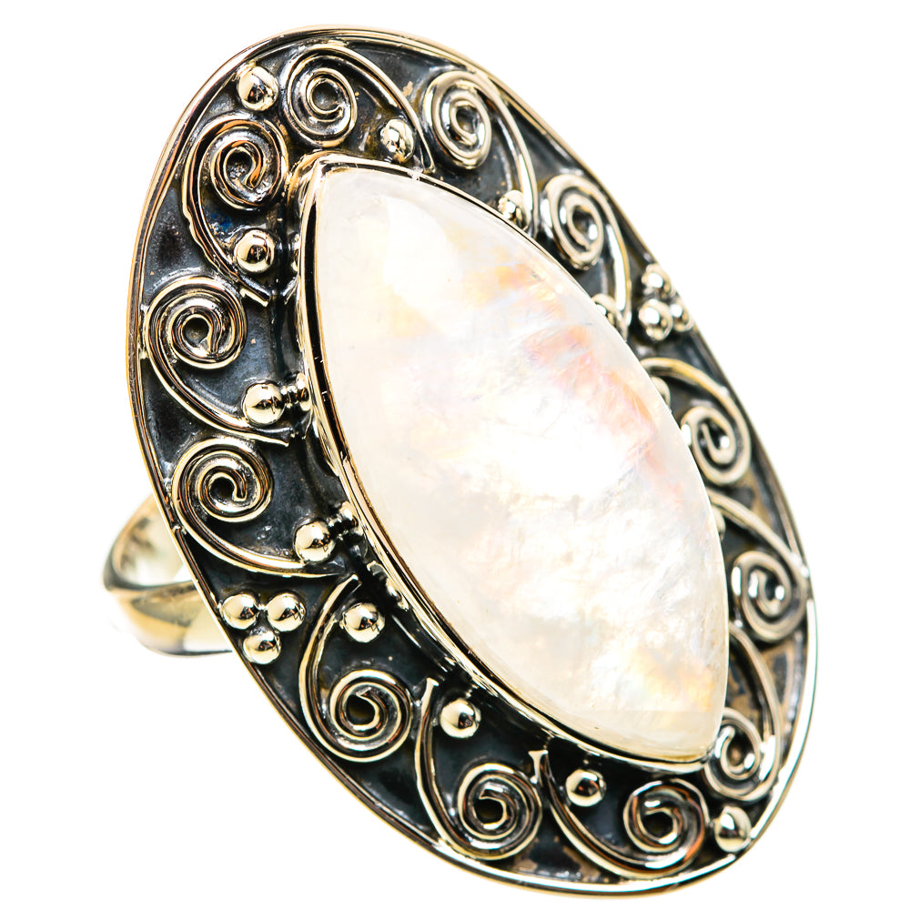 Rainbow Moonstone Rings handcrafted by Anasilvercos - RING114383 - Photo 2