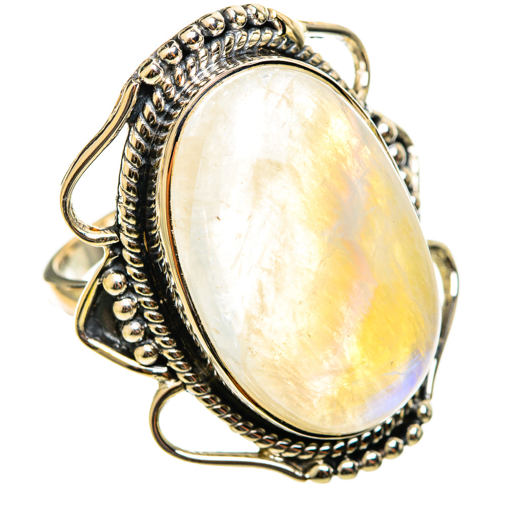 Rainbow Moonstone Rings handcrafted by Anasilvercos - RING114385 - Photo 2