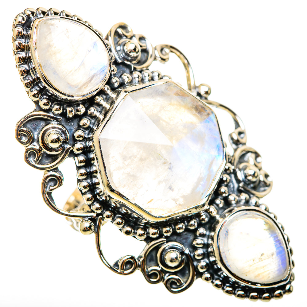 Rainbow Moonstone Rings handcrafted by Anasilvercos - RING114395 - Photo 2
