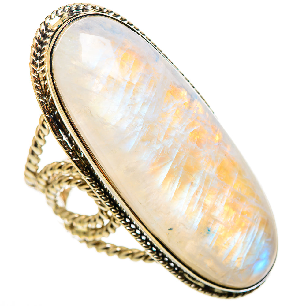 Rainbow Moonstone Rings handcrafted by Anasilvercos - RING114396 - Photo 2