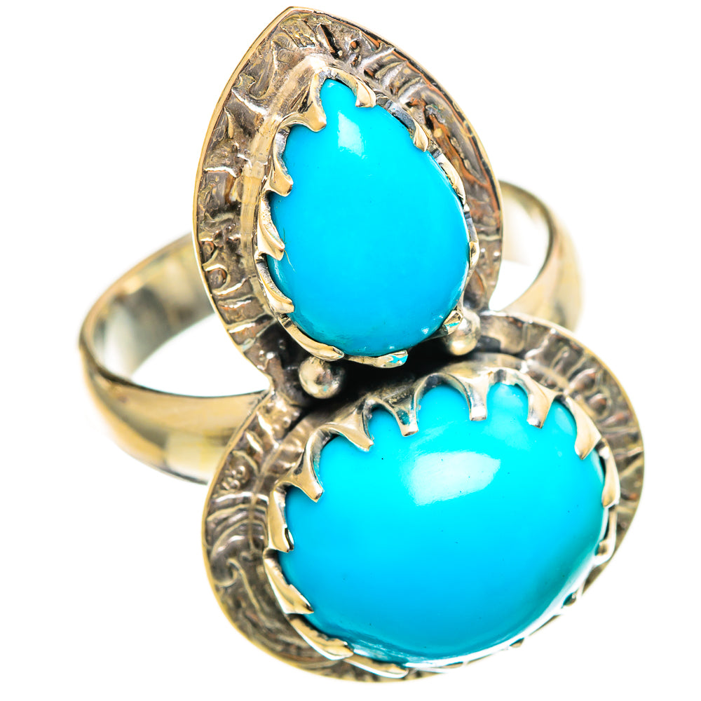 Sleeping Beauty Turquoise Rings handcrafted by Anasilvercos - RING114429 - Photo 2