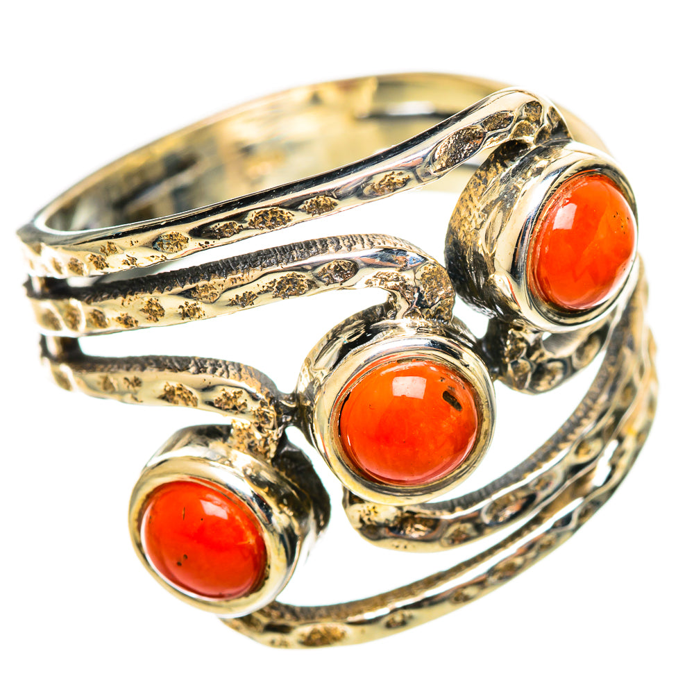 Mediterranean Red Coral Rings handcrafted by Anasilvercos - RING114445 - Photo 2