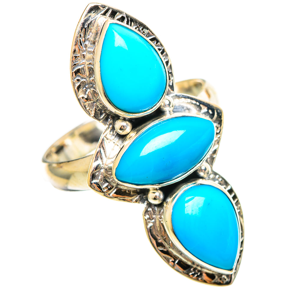Sleeping Beauty Turquoise Rings handcrafted by Anasilvercos - RING114573 - Photo 2