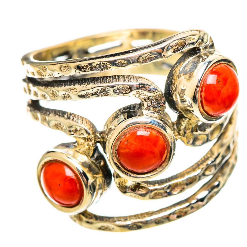Mediterranean Red Coral Rings handcrafted by Anasilvercos - RING114580 - Photo 2