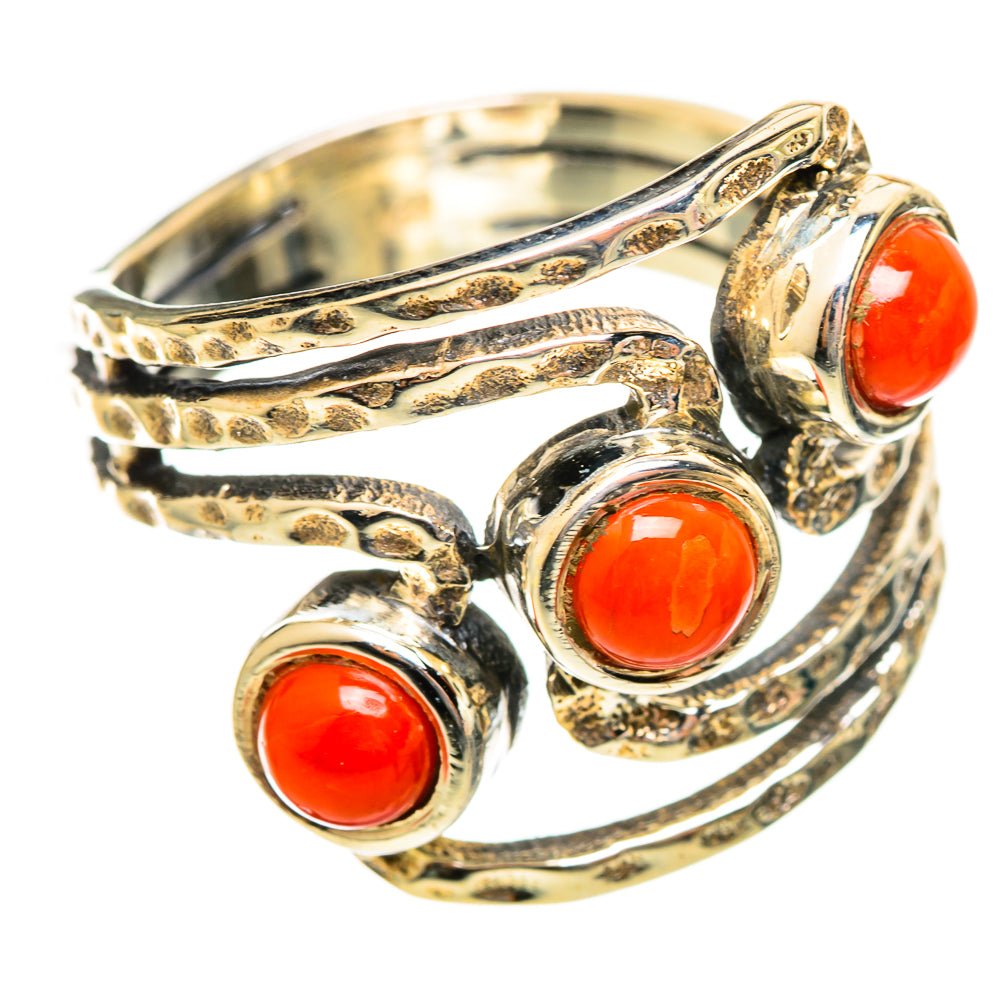 Mediterranean Red Coral Rings handcrafted by Anasilvercos - RING114599 - Photo 2
