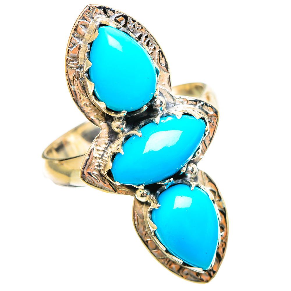 Sleeping Beauty Turquoise Rings handcrafted by Anasilvercos - RING114607 - Photo 2