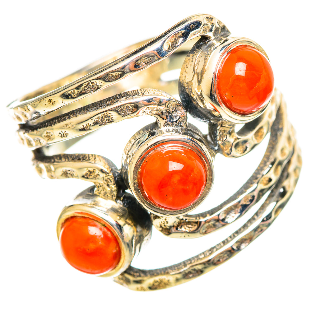 Mediterranean Red Coral Rings handcrafted by Anasilvercos - RING114632 - Photo 2