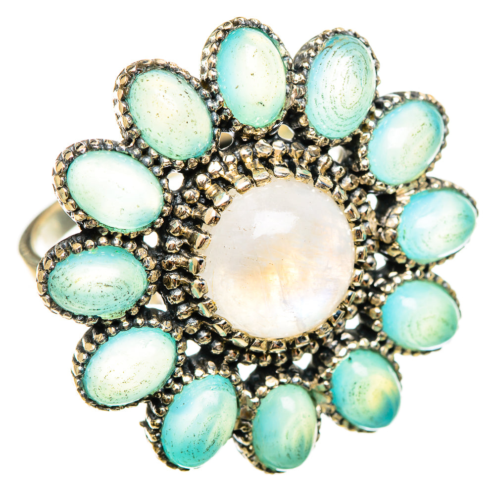 Rainbow Moonstone Rings handcrafted by Anasilvercos - RING114652 - Photo 2