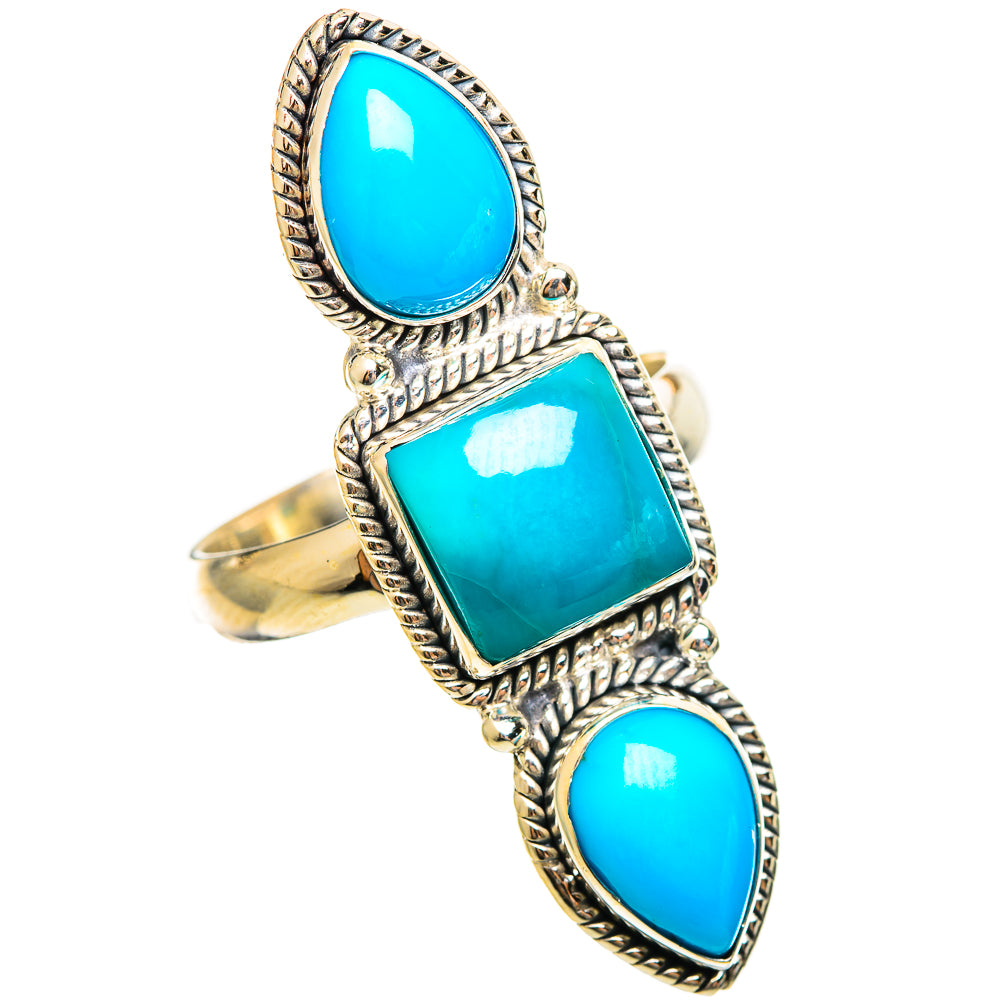 Sleeping Beauty Turquoise Rings handcrafted by Anasilvercos - RING114654 - Photo 2