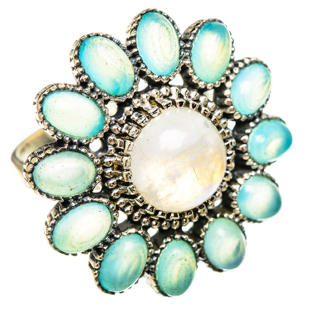 Rainbow Moonstone Rings handcrafted by Anasilvercos - RING114691 - Photo 2