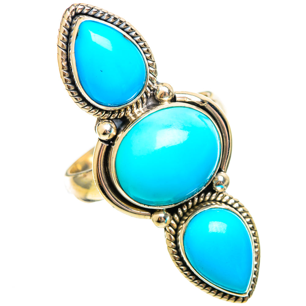 Sleeping Beauty Turquoise Rings handcrafted by Anasilvercos - RING114692 - Photo 2