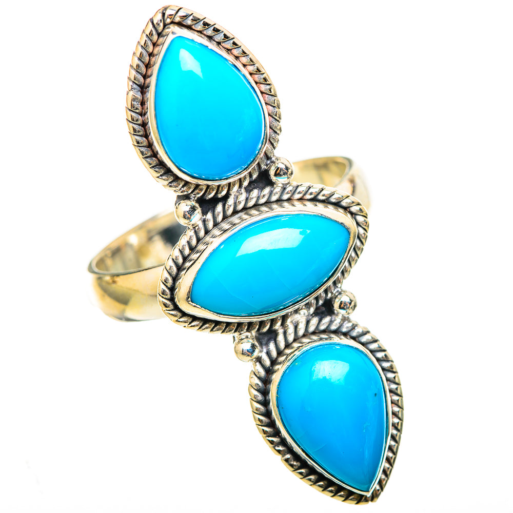 Sleeping Beauty Turquoise Rings handcrafted by Anasilvercos - RING114774 - Photo 2
