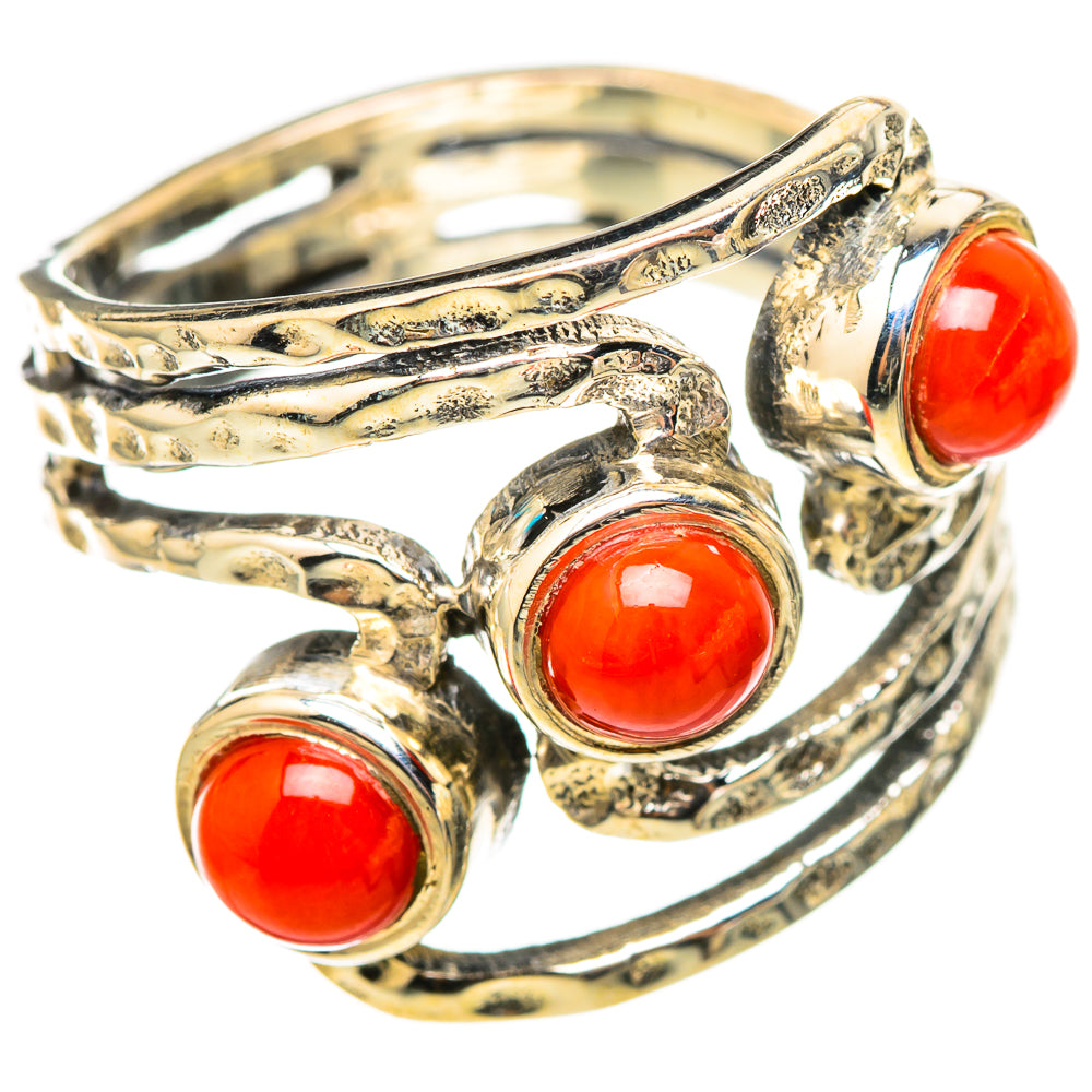 Mediterranean Red Coral Rings handcrafted by Anasilvercos - RING114805 - Photo 2