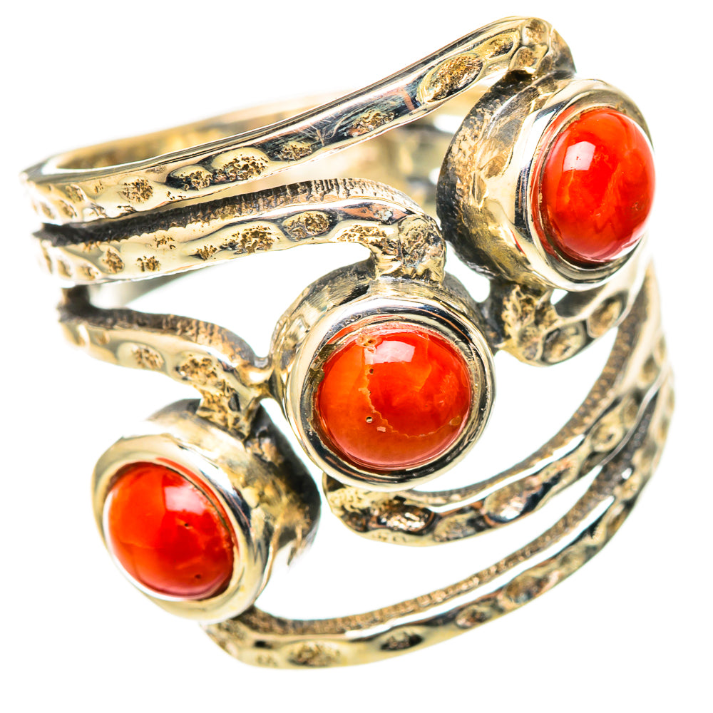 Mediterranean Red Coral Rings handcrafted by Anasilvercos - RING114830 - Photo 2