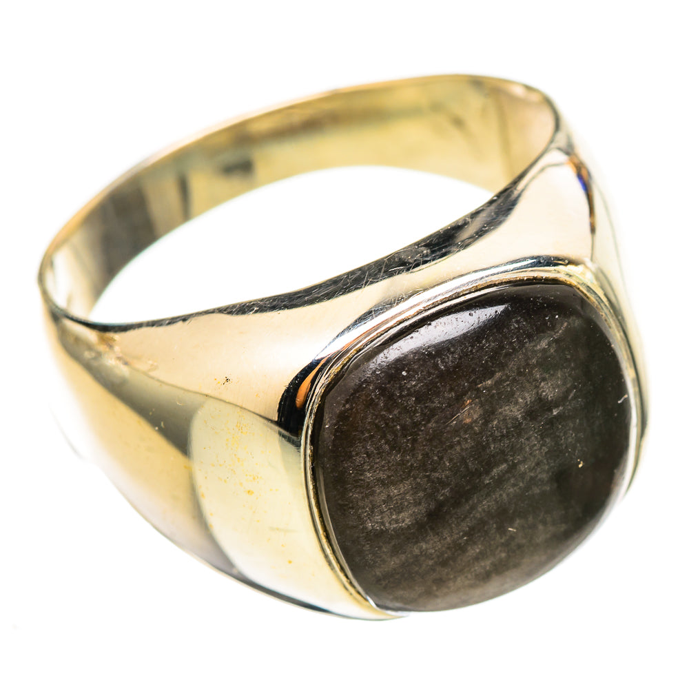 Gold Sheen Obsidian Rings handcrafted by Anasilvercos - RING114887 - Photo 2
