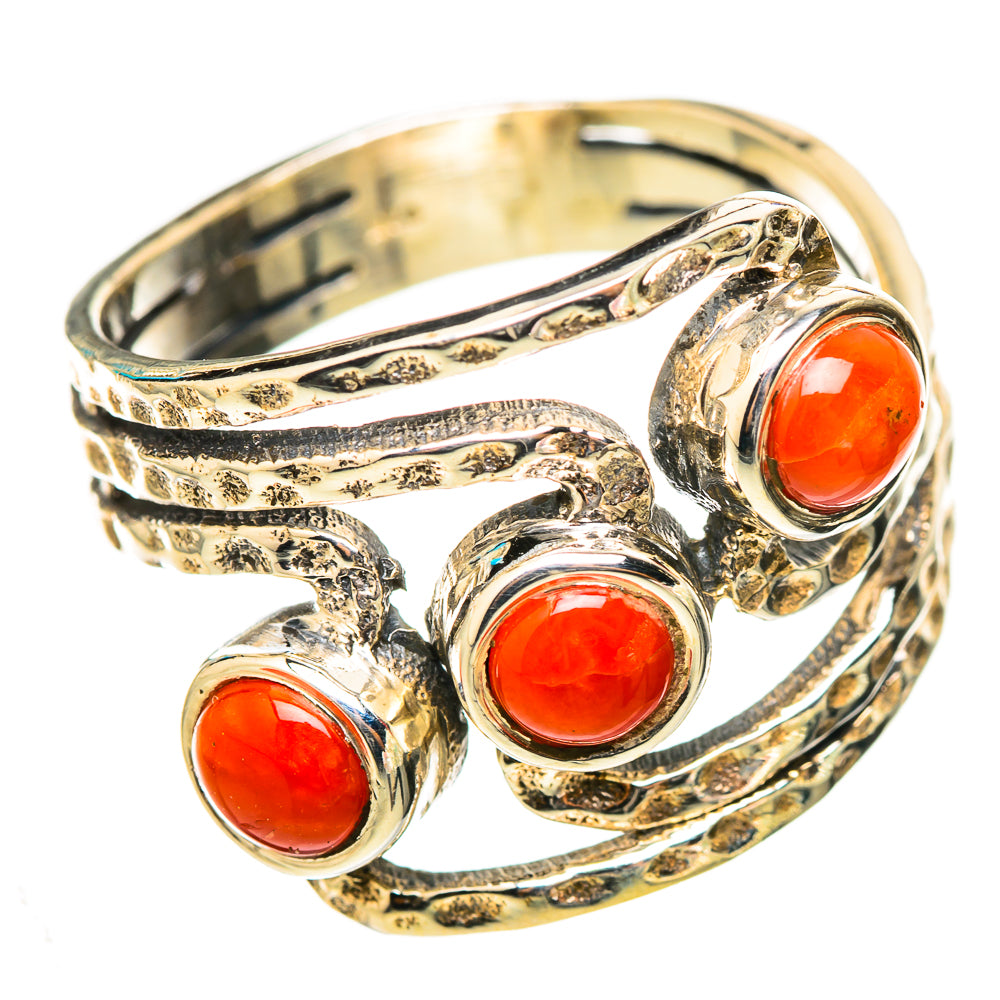 Mediterranean Red Coral Rings handcrafted by Anasilvercos - RING114891 - Photo 2