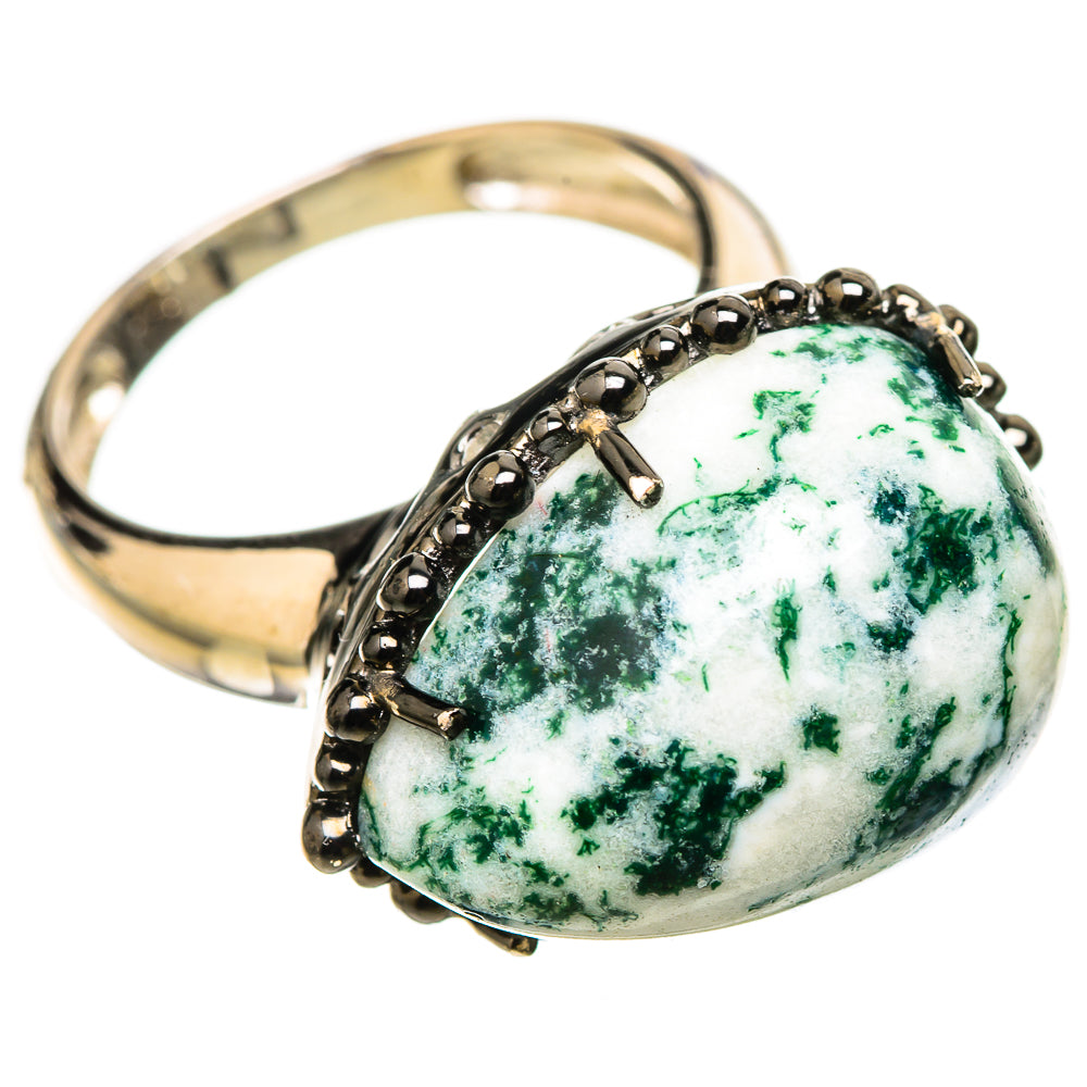 Moss Agate Rings handcrafted by Anasilvercos - RING114930 - Photo 2