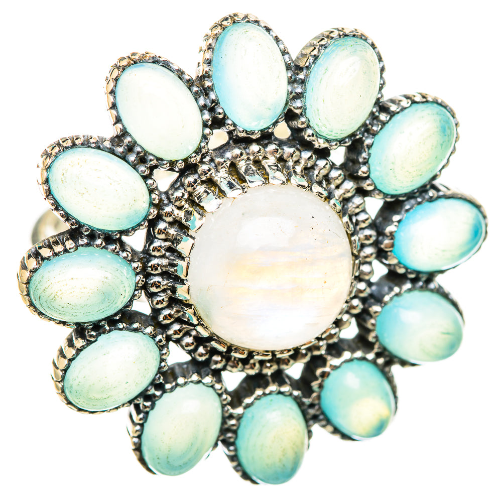 Rainbow Moonstone Rings handcrafted by Anasilvercos - RING114971 - Photo 2
