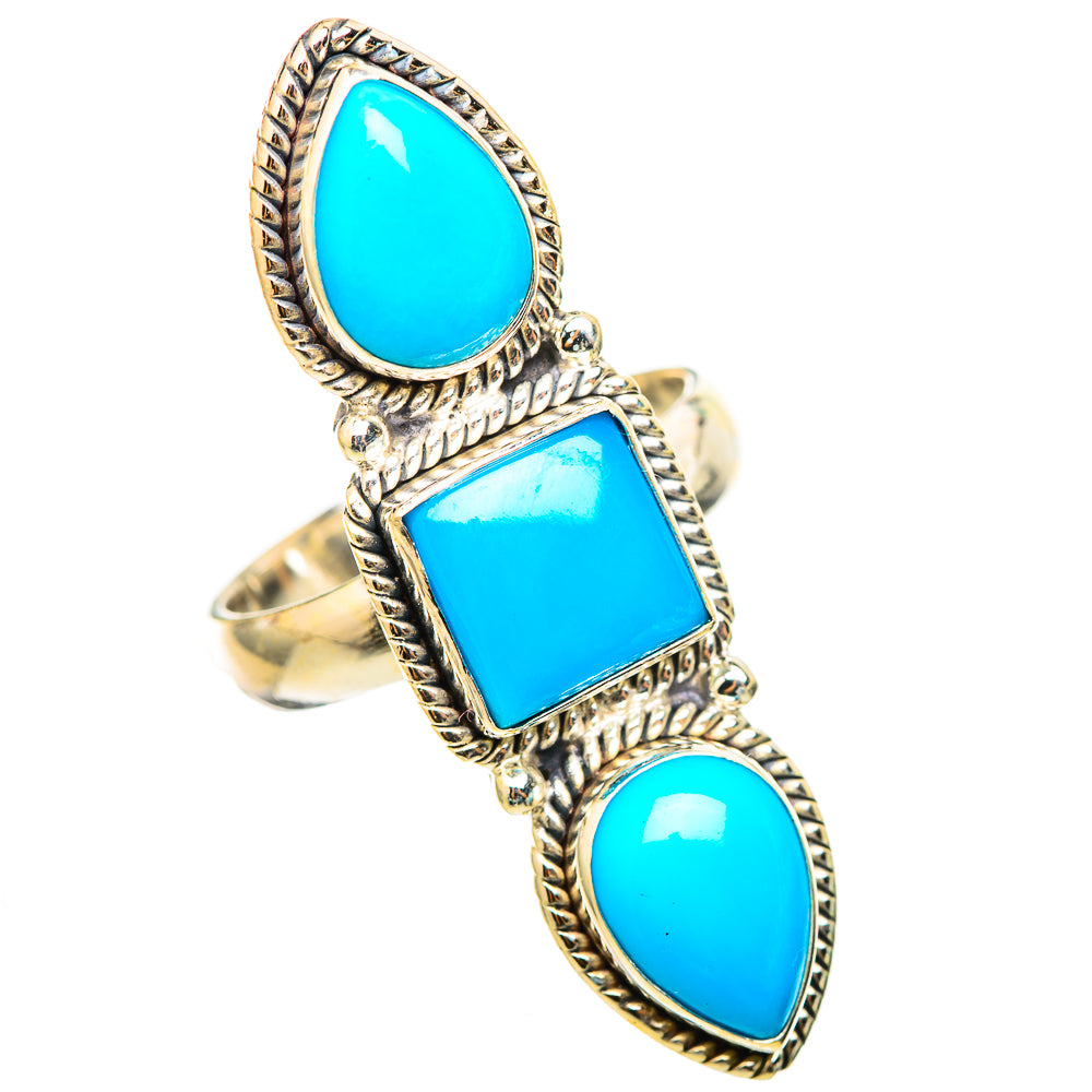 Sleeping Beauty Turquoise Rings handcrafted by Anasilvercos - RING114972 - Photo 2