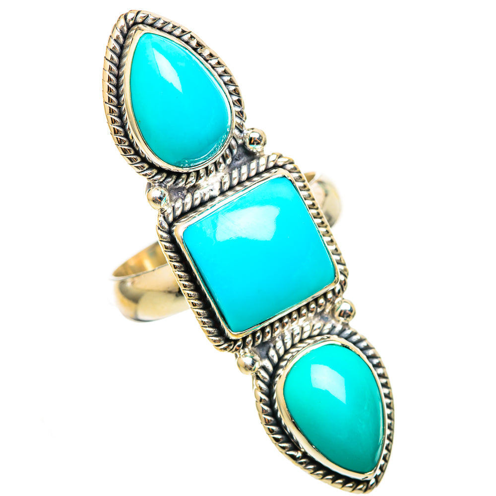 Sleeping Beauty Turquoise Rings handcrafted by Anasilvercos - RING114990 - Photo 2