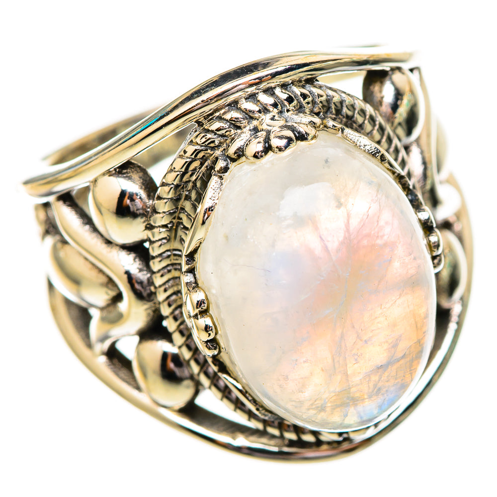 Rainbow Moonstone Rings handcrafted by Anasilvercos - RING115017 - Photo 2