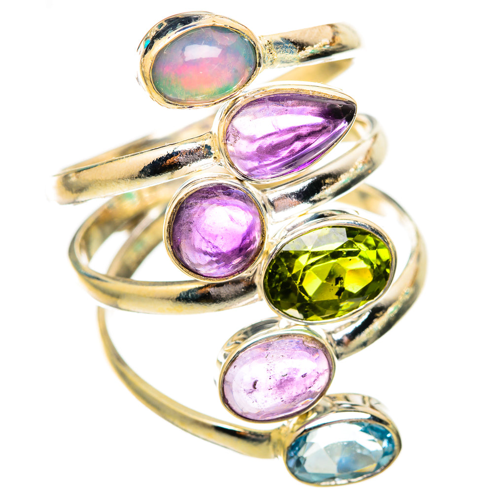 Peridot, Amethyst, Ethiopian Opal Rings handcrafted by Anasilvercos - RING115018 - Photo 2