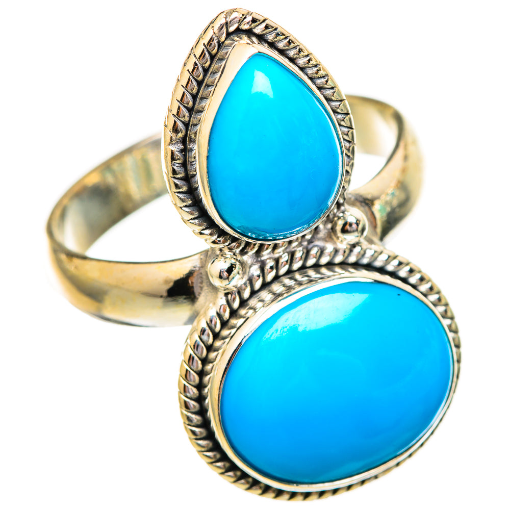 Sleeping Beauty Turquoise Rings handcrafted by Anasilvercos - RING115078 - Photo 2