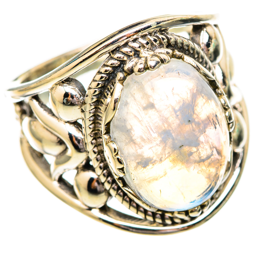 Rainbow Moonstone Rings handcrafted by Anasilvercos - RING115095 - Photo 2