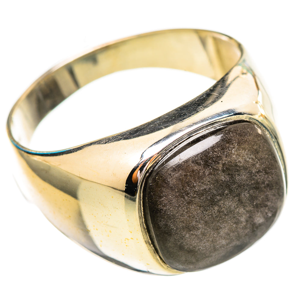 Gold Sheen Obsidian Rings handcrafted by Anasilvercos - RING115149 - Photo 2