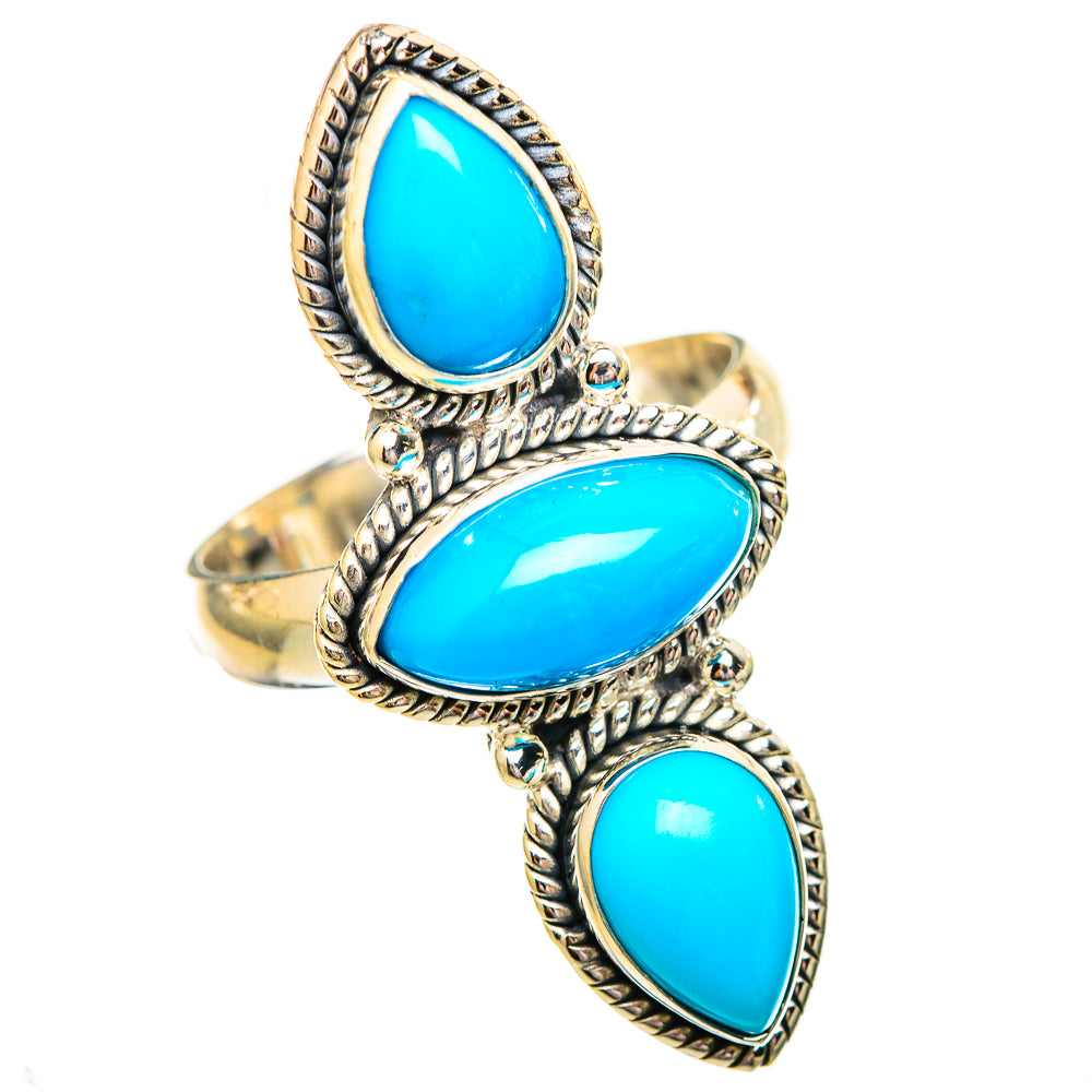 Sleeping Beauty Turquoise Rings handcrafted by Anasilvercos - RING115168 - Photo 2
