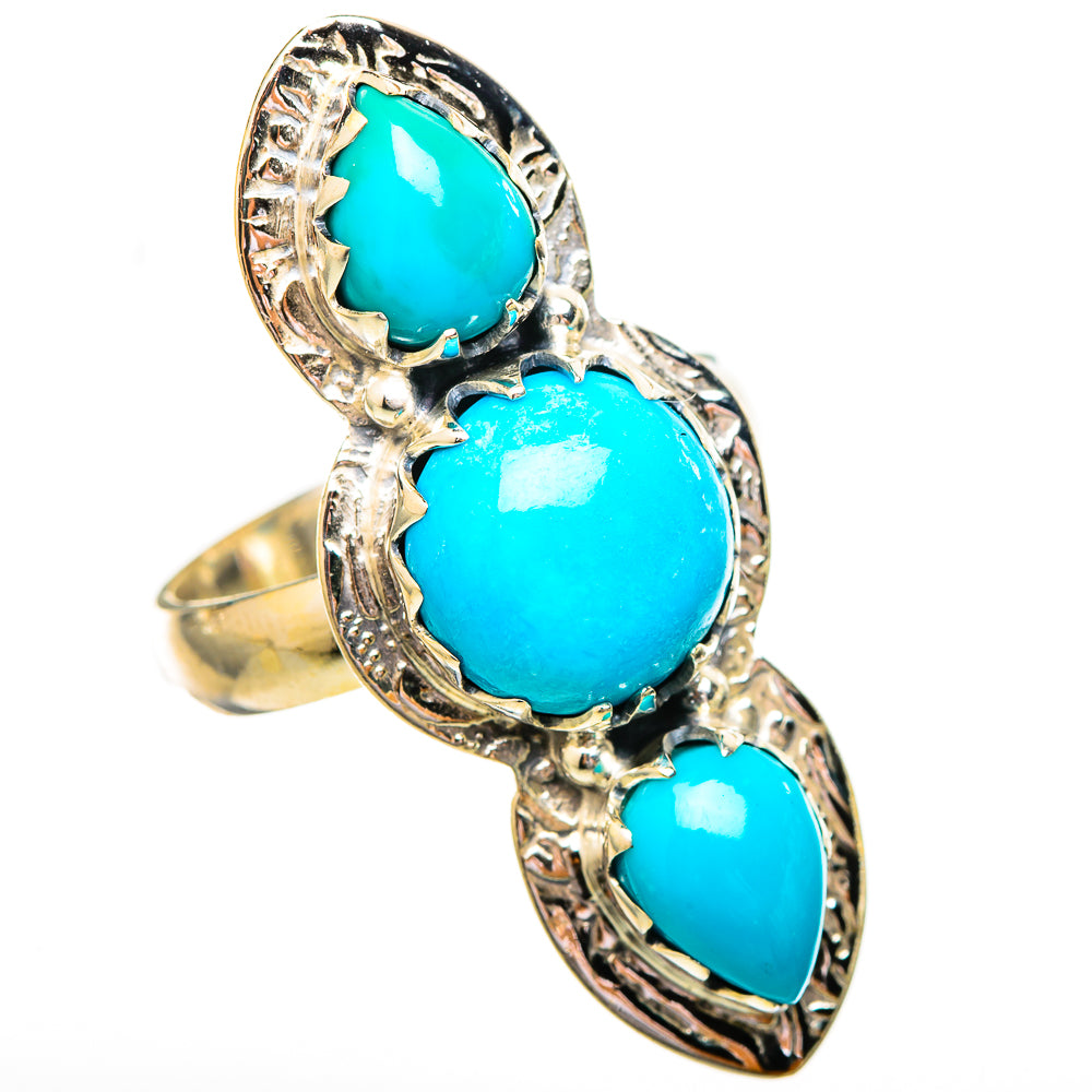 Sleeping Beauty Turquoise Rings handcrafted by Anasilvercos - RING115208 - Photo 2