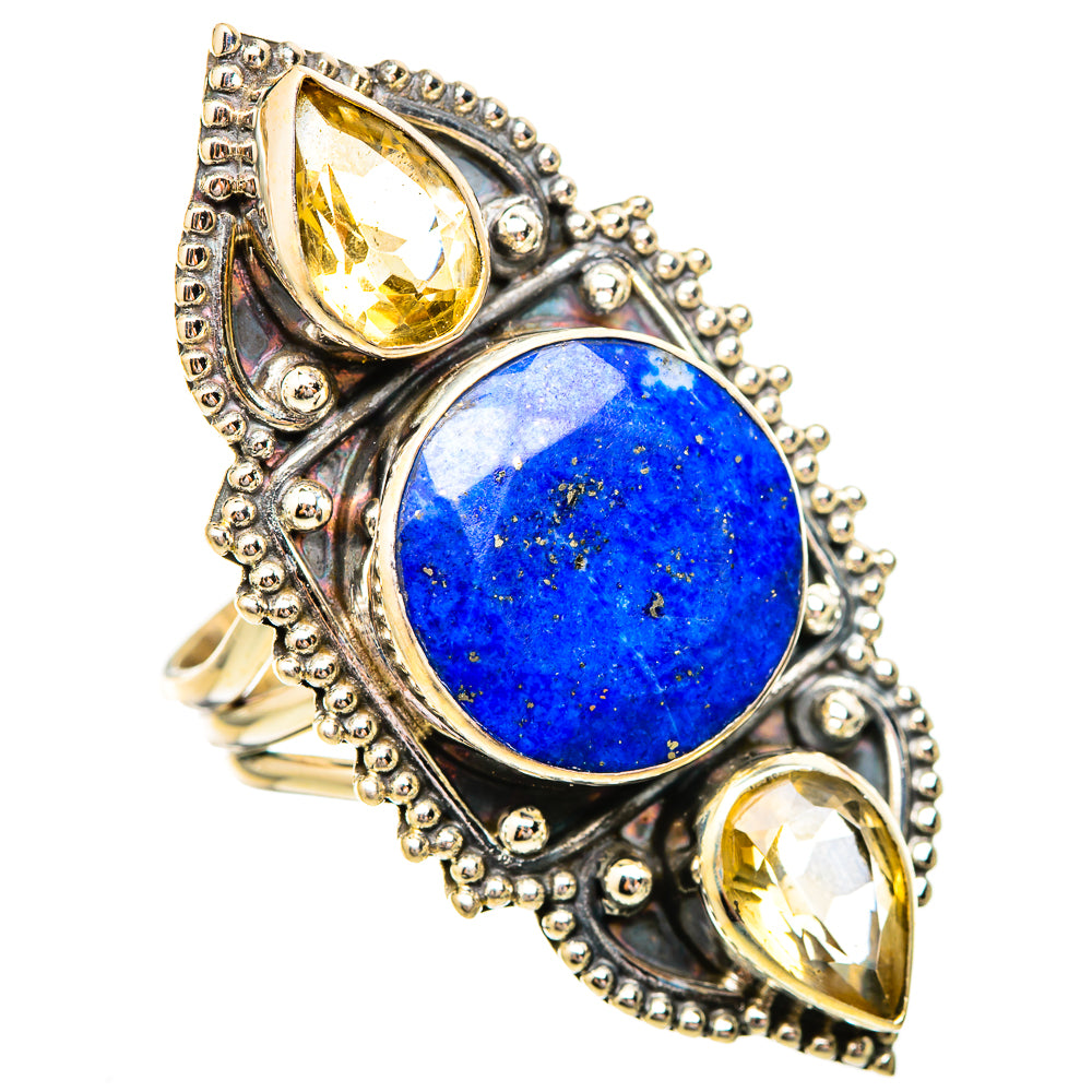 Lapis Lazuli, Citrine Rings handcrafted by Anasilvercos - RING115256 - Photo 2