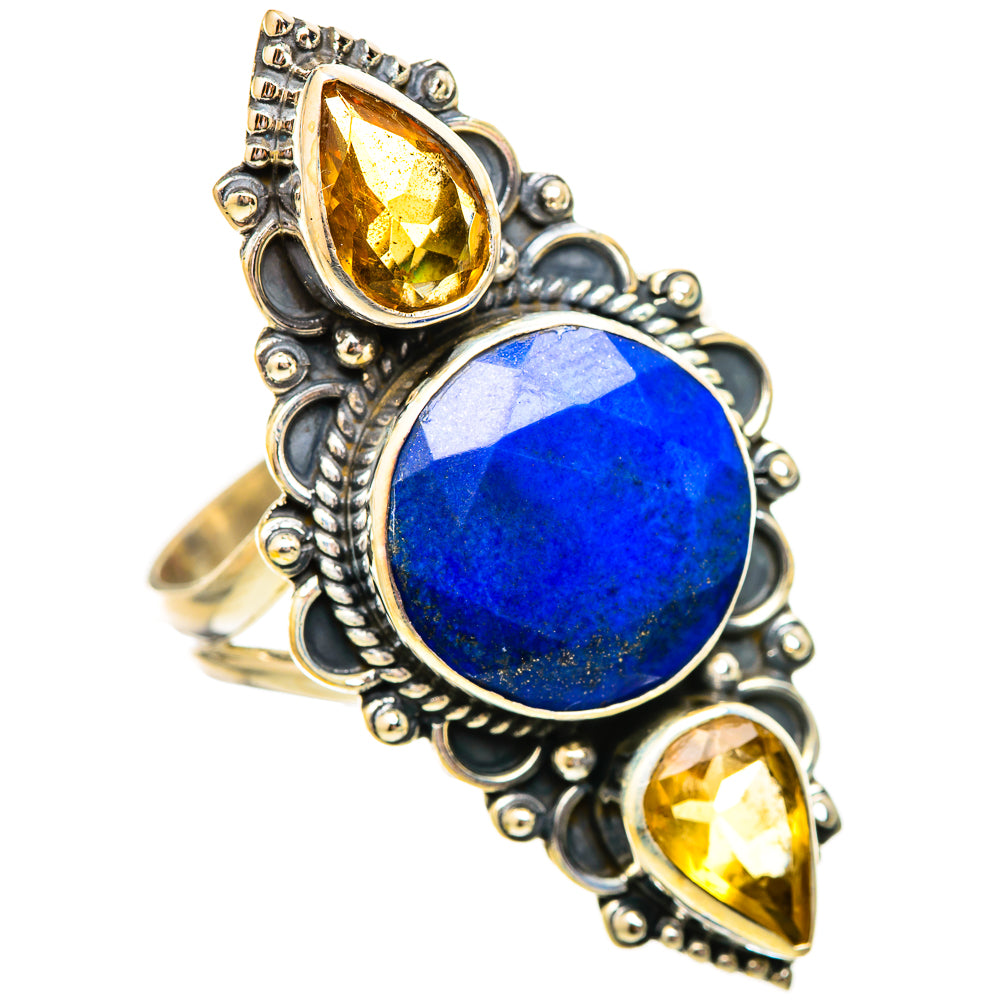 Lapis Lazuli, Citrine Rings handcrafted by Anasilvercos - RING115257 - Photo 2